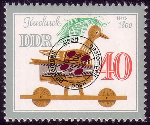 2665 Jouet historique 40 Pf Coucou, cacheté O