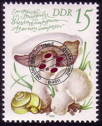 2553 Speisepilze 15 Pf Wiesenchampignon O gestempelt