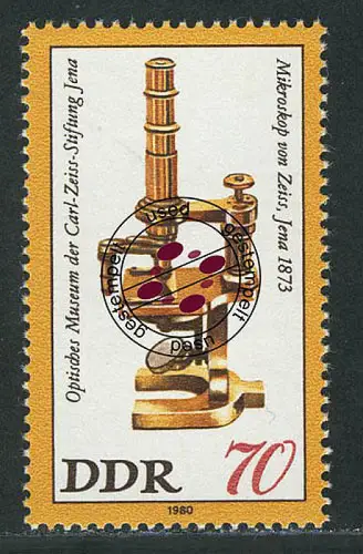 2537 Optisches Museum 70 Pf Mikroskop von Zeiss, gestempelt O