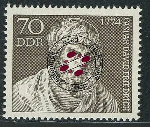 1962 Caspar David Friedrich 70 Pf ex Block 40 O