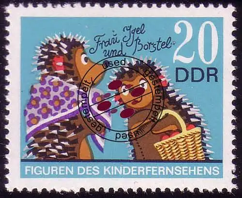 1810 Kinderfiguren Frau Igel und Borstel 20 Pf O gestempelt