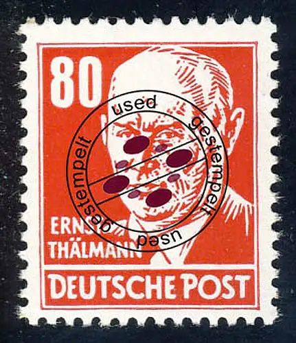 340 Ernst Thälmann 80 Pf rot, gestempelt O