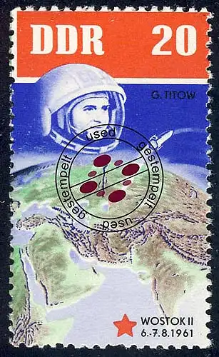 929 Sovj. Vols spatiaux Titov+Vostok 20 Pf O