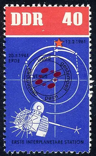 932 Sovj. Vols spatiaux Station+Aéroport, 40 Pf O