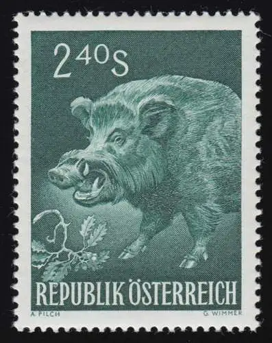 1064 Kongress Int. Jagdrat, Wildschwein, 2.40 S postfrisch **