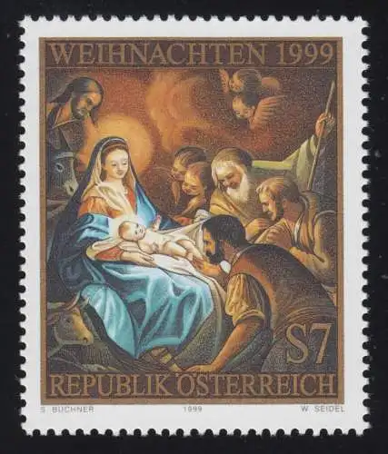 2301 Weihnachten: Anbetung der Hirten, Detail, Hochaltarbild, 7 S postfrisch **