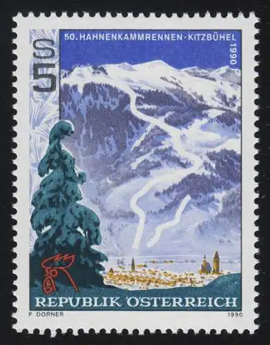 1979 50. Hahnenkammrennen, Kitzbühel & Rennstrecke Streif, 5 S, postfrisch **