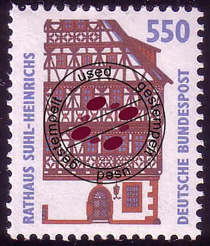 1746 Sehenswürdigkeiten 550 Pf Rathaus, gestempelt O