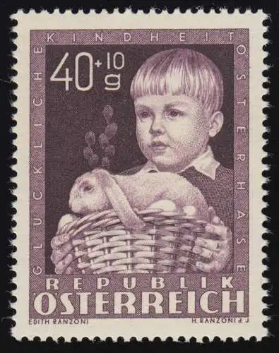 929 Kinderfürsorge Glückliche Kindheit, Osterhase, 40 g + 10 g, postfrisch **