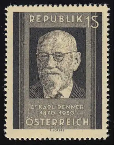 959 Tod von Karl Renner, Karl Renner (1870-1950) Bundespräsident, 1 S, **