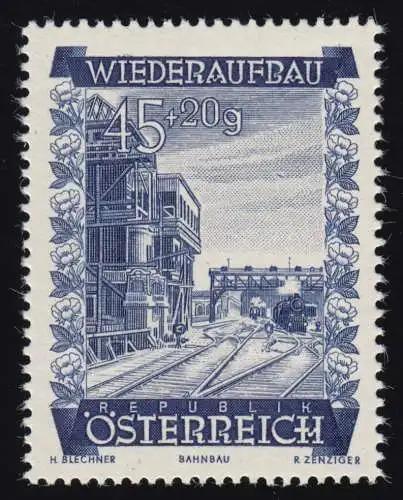 862 Öster. Wiederaufbau-Fonds, Stellwerk Wiener Südbahnhof, 45 g + 20 g, **