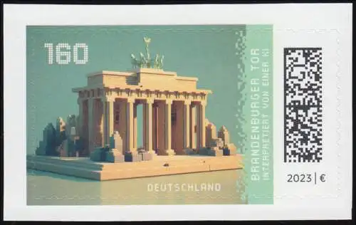 3801 Porte de Brandebourg, autocollante, frais de port **/MNH