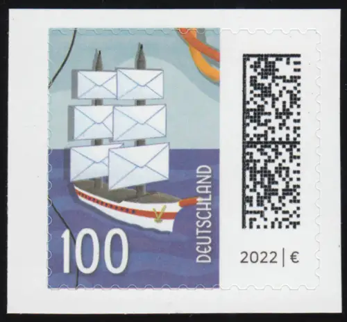 3653I Monde des lettres: courrier 100 cents, autocollant en FB 115I, **