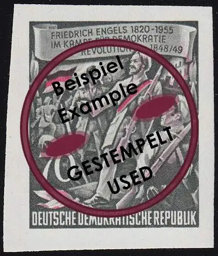 490B Friedrich Engels 70 Pf UNGEZÄHNT aus Block 13 O