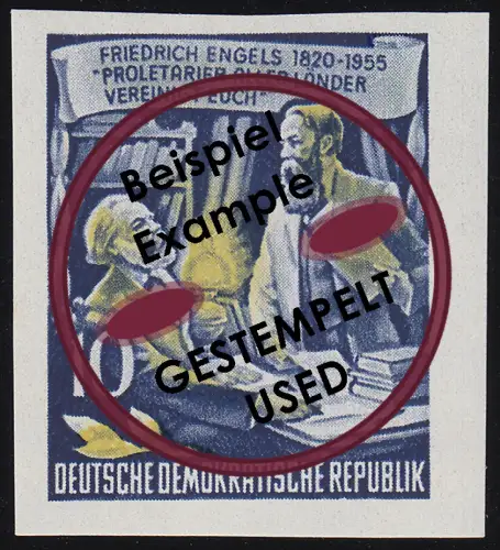 486B YII Friedrich Engels 10 Pf UNGEZÄHNT aus Block 13 O