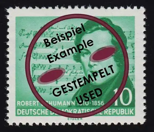 528 XII Robert Schumann 10 Pf Wz.2 XII, gestempelt O