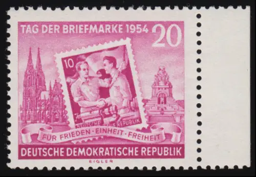 445A YI Tag der Briefmarke, gezähnt, Wz.2 YI postfrisch **, geprüft