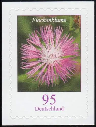 3483 Blume Flockenblume 95 Cent, selbstkl. neutrale Folie, 10 Einzelmarken **