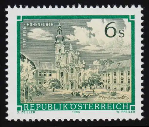 1792 Freimarke: Stifte + Klöster Österreichs, Stift Rhein-Hohenfurth, 6 S, **