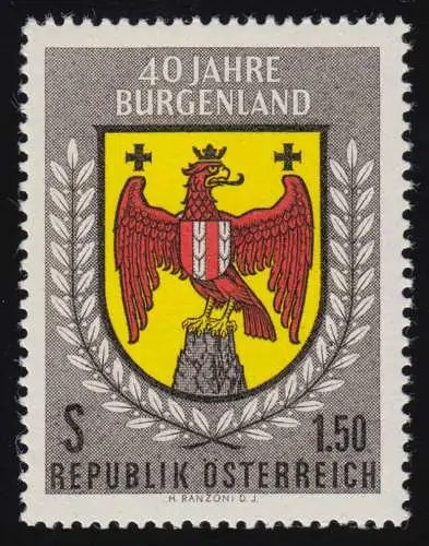 1098 40 Jahre Burgenland, Landeswappen des Burgenlandes, 1.50 S, postfrisch  **