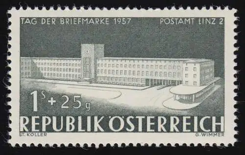 1039 Jour du timbre, Bureau de poste Linz 2, 1 S + 25 g, frais de port **