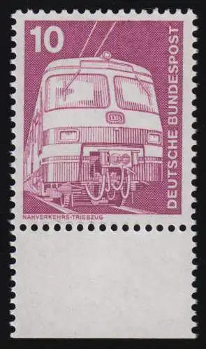 847 Ind.u.Technik 10 Pf ALTE Fluo, Unterrand ** postfrisch