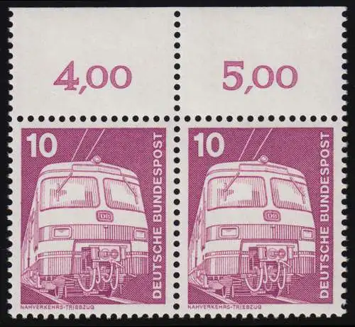 847 Ind.u.Technik 10 Pf ALTE Fluo, Paar OR ** postfrisch