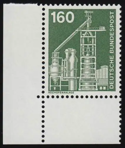 857 Ind.u.Technique 160 Pf Coin ul ** Postfraîchissement