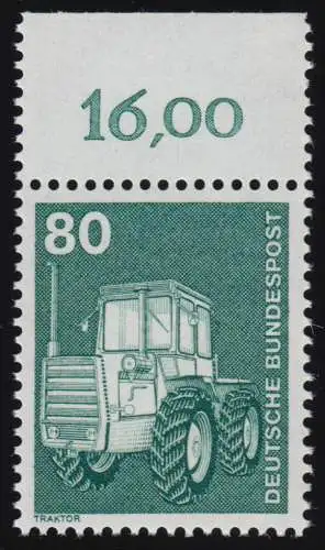 853 Ind.u.Technik 80 Pf NEUE Fluo, Oberrand ** postfrisch