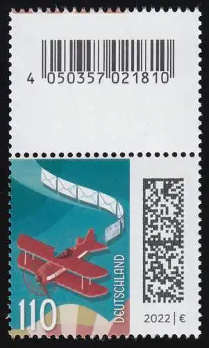 3671AII Airpost 110 cents, avec grand champ de code, 4e édition GELBE Fluo, **