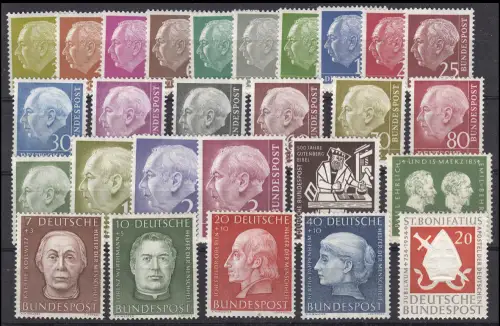 177-203 Bund-Jahrgang 1954 komplett, ohne y, postfrisch **