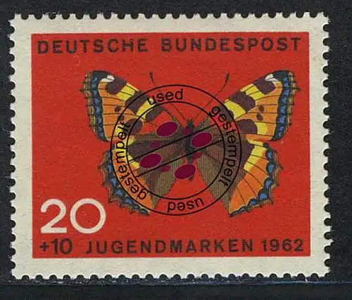 378 Jugend Schmetterlinge 20+10 Pf Kleiner Fuchs O