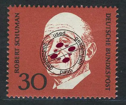 556 Robert Schuman 30 Pf aus Block 4 Adenauer O