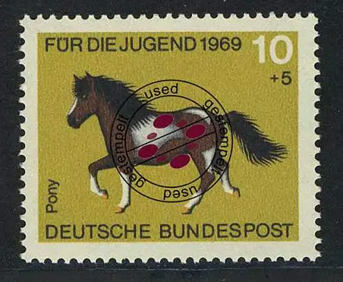 578 Jugend Pferde 10+5 Pf Pony O gestempelt