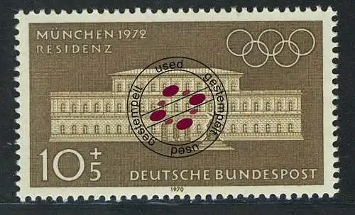 624 Olympische Sommerspiele 10+5 Pf Residenz O gestempelt