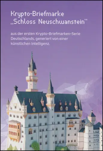 130b Carnets de marque LILA avec 3860 château Neuschwanstein, orig. post-fraîchissement **