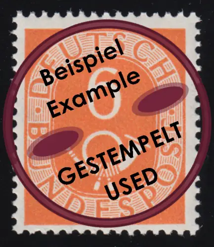 126 Posthorn 6 Pf O Tamponné