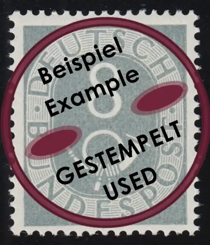 127 Posthorn 8 Pf, gestempelt O