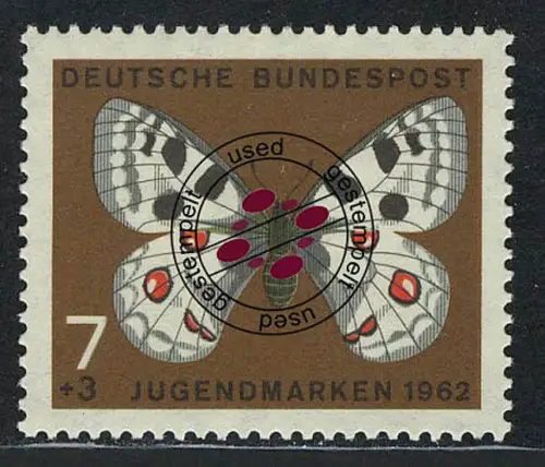 376 Jugend Schmetterlinge 7+3 Pf Apollofalter O