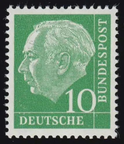 183yb Heuss 10 Pf Fluorescence jaune clair ** post-fraîchissement