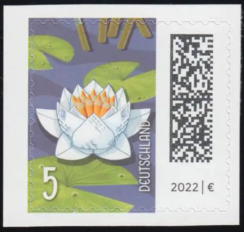 3651IV Monde des lettres: Lettres de mer 5 cents, autocollant de FB 113IV, **