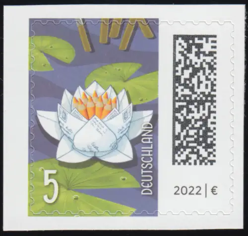 3651IV Monde des lettres: Lettres de mer 5 cents, autocollant de FB 113IV, **