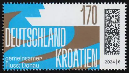 3858 Deutschland - Kroatien, gemeinsamer Fluss: Donau, postfrisch **