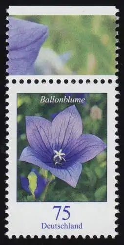 2835 Blume Ballonblume 75 Cent aus Bogen, postfrisch **