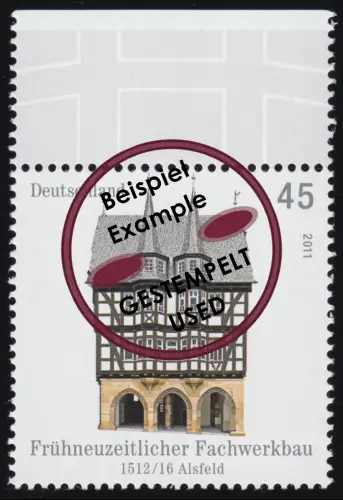 2861 Fachwerkbauten: Rathaus Alsfeld aus Bogen, gestempelt O