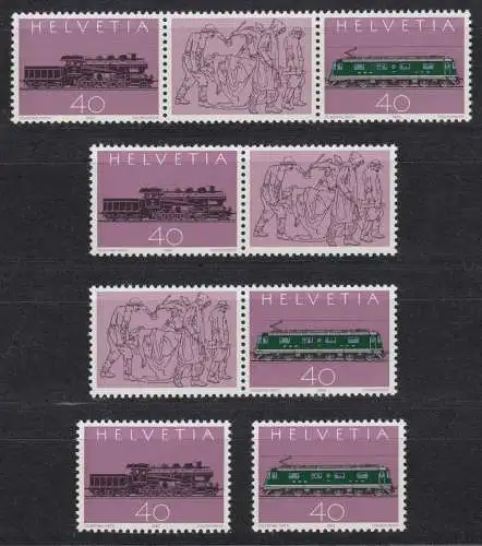 1214-1215 St. Gotthard-Bahn - 3 verschiedene Zusammendrucke + EZM, Set **