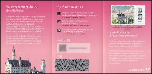 130d Carnets de marque PINK avec 3860 château Neuschwanstein, orig. post-fraîchissement **