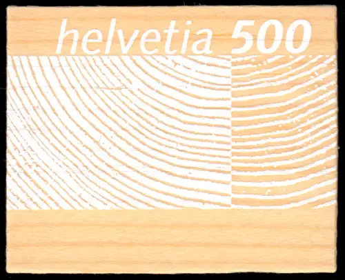 1889 Bois suisse 5 SFr., sérigraphie sur placage d'épicéa, autocollant, **