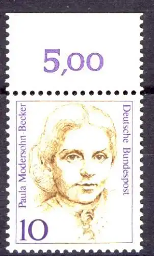 1359 Frauen Paula Modersohn-Becker 10 Pf Oberrand ** postfrisch