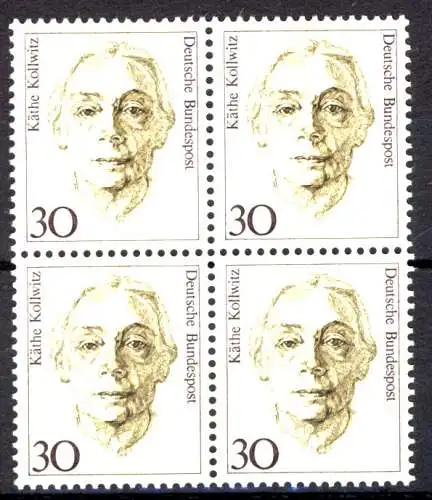 1488 Frauen 30 Pf Viererblock ** postfrisch